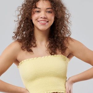 XS Reversible Hollister Tube Top (Yellow/White-Yellow) - NWOT